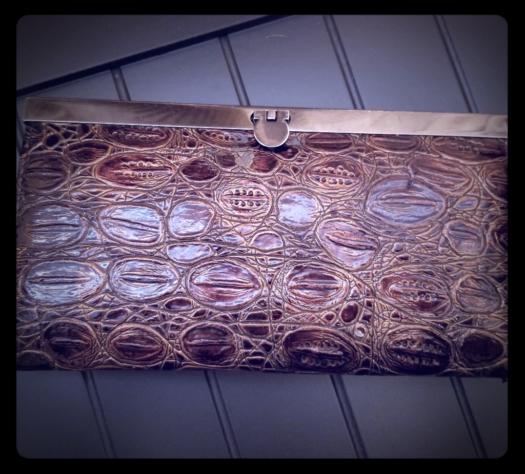 Brown Crocodile Clutch Wallet